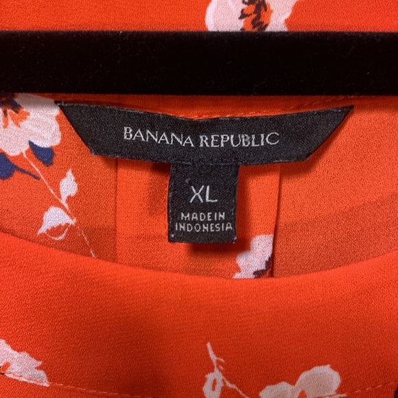 Banana Republic Cap Sleeves Red Blue White XL Blouse - Picture 2 of 6